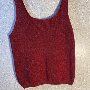 Chic Burgundy Knit Tank Top
